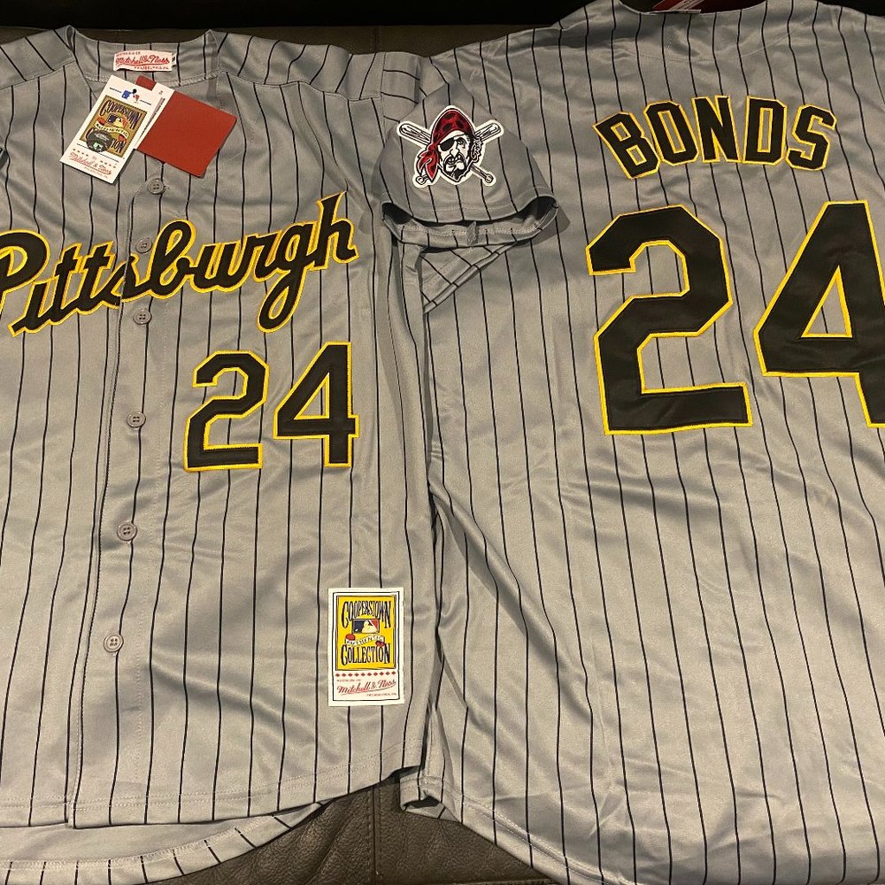 MITCHELL and NESS PITTSBURGH PIRATES BARRY BONDS Men's JERSEY Sz M,L,XL,2X